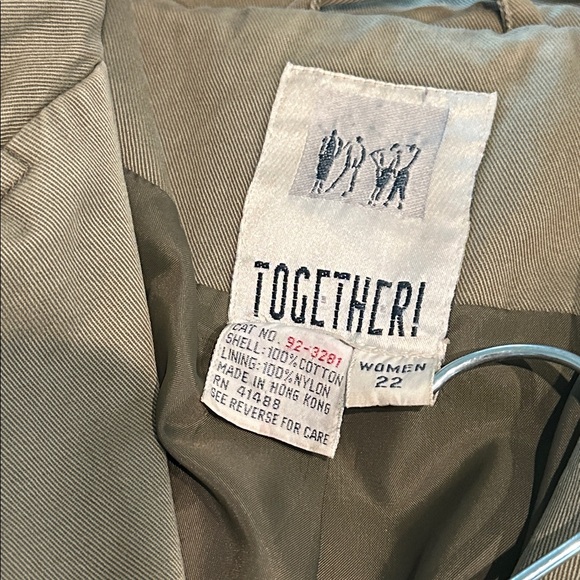 Vintage TOGETHER! 100% cotton Safari Trench Coat – Women’s 22 – Hong Kong - Picture 14 of 14